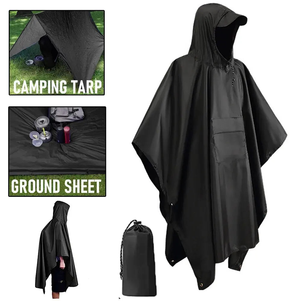 Bosdontek Poncho Imperméable, 2 Pièces Poncho Pluie Réutilisable Cape de Pluie en EVA