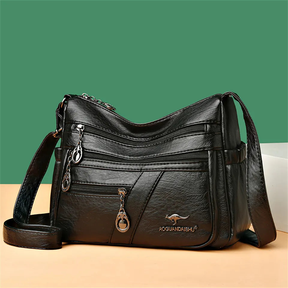 Sac à Bandoulière En Cuir PU Grande Capacité - Sac École Style Japonais Lycée