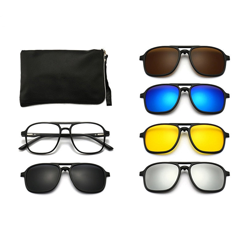Lunettes De Soleil Polarisées Magnétiques CliC Hoven MONIX - Noir/vert - +2,75