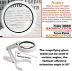 Loupe de bureau pliable LED 2 EN 1 - Zoom 30X 10X