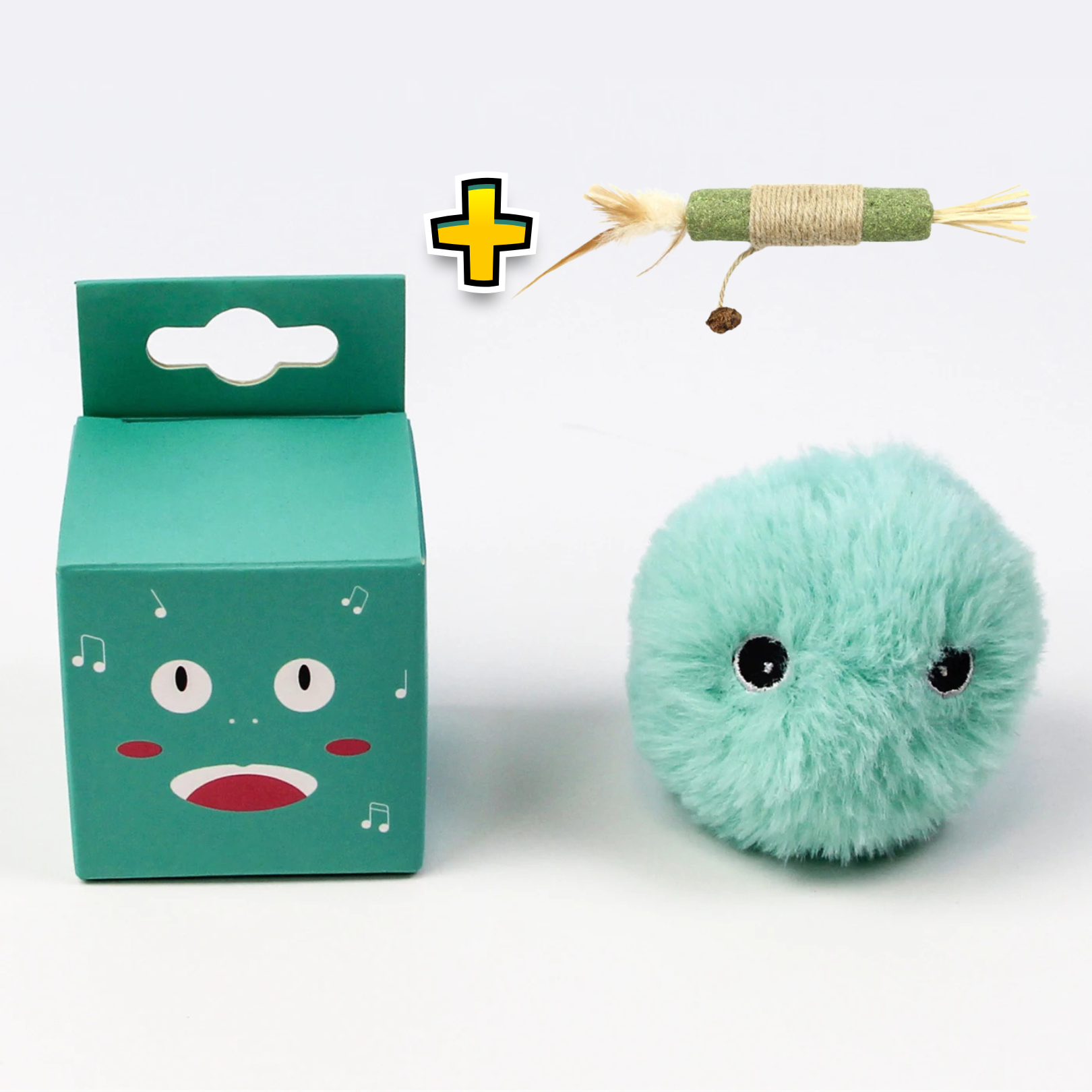Balle Interactive Intelligente pour Chat - 1 Stick d'Herbe à Chat OFFERT
