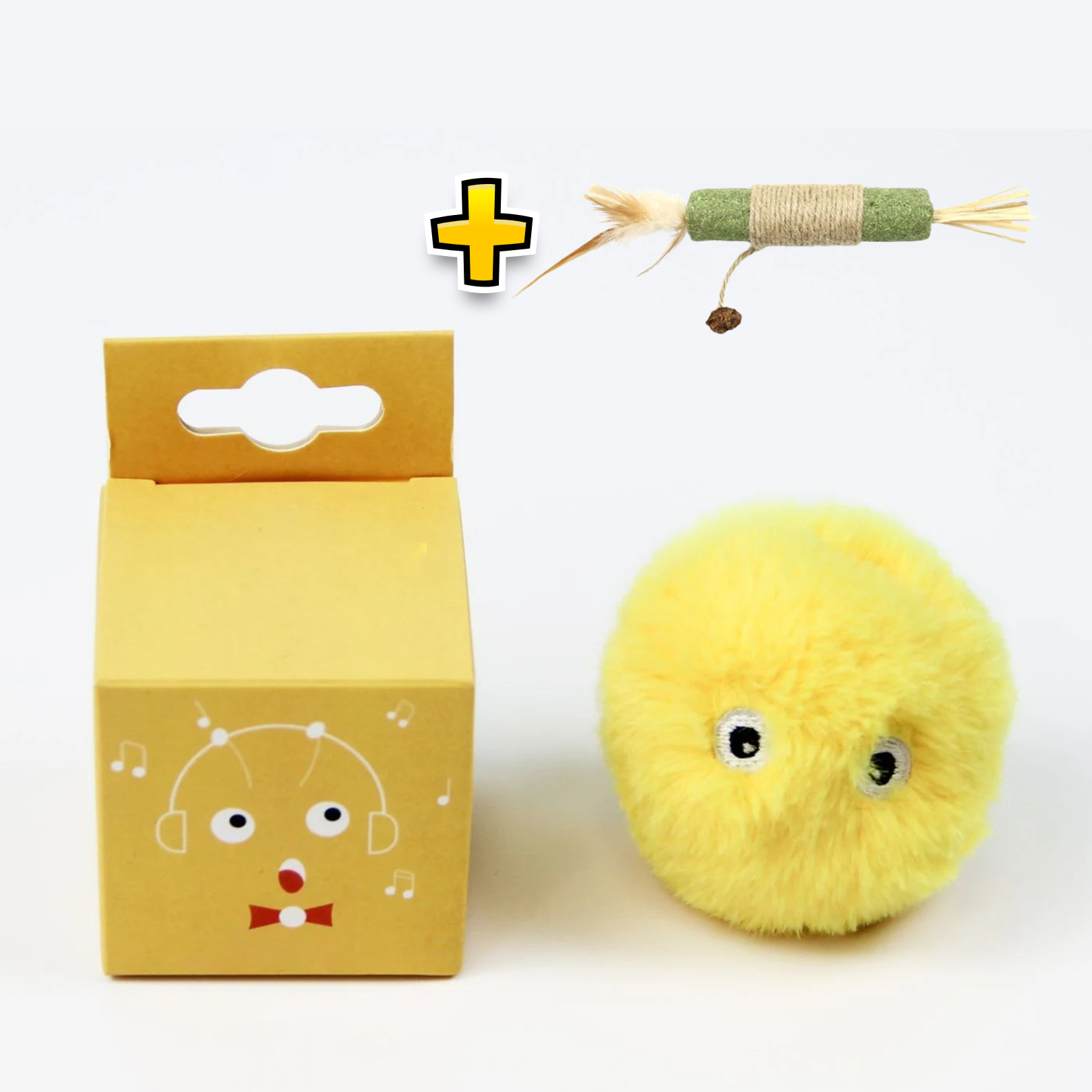 Balle Interactive Intelligente pour Chat - 1 Stick d'Herbe à Chat OFFERT