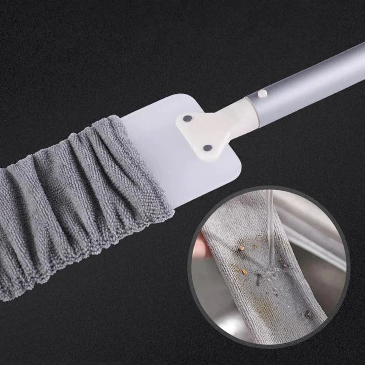 Balai à poussière rétractable en microfibre + 4 microfibres OFFERTES