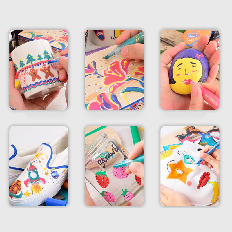 Stylo marqueurs Nails Art pour manucure - 12 couleurs