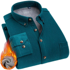 Chemise en velours côtelé avec intérieur chaud en polaire - Couleur unie