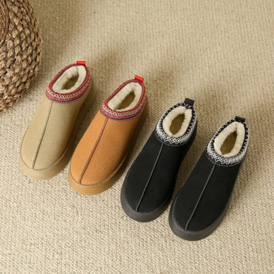 Bottines Slipper - intérieur fourrure et facile à enfiler