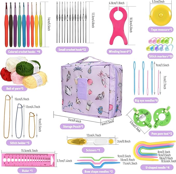 Trousse Kit de Crochet pour débutant - 53PCS