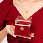 Coffret Rose éternelle avec Collier Cœurs