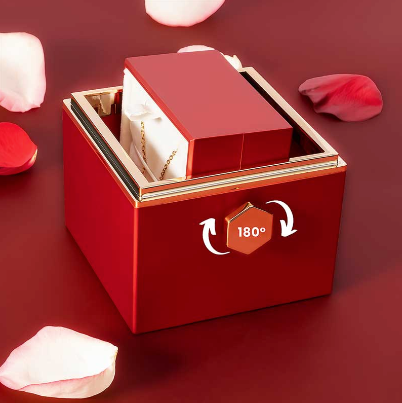 Coffret Rose éternelle avec Collier Cœurs