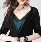 Cardigan long à maille fine