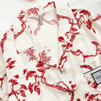 Pyjama en satin élégant à imprimé japonais