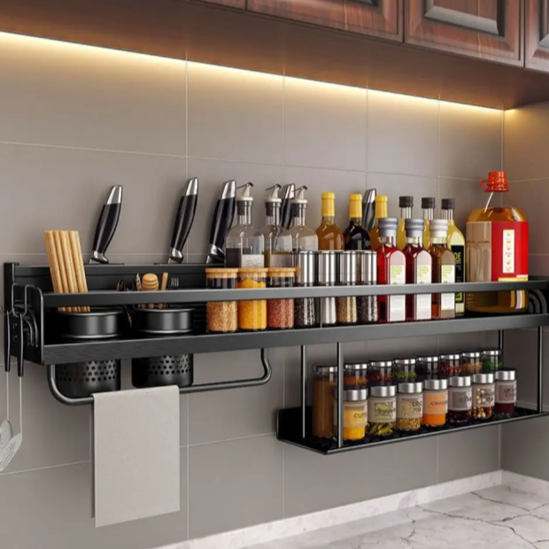 Étagère murale à épices et condiments de cuisine