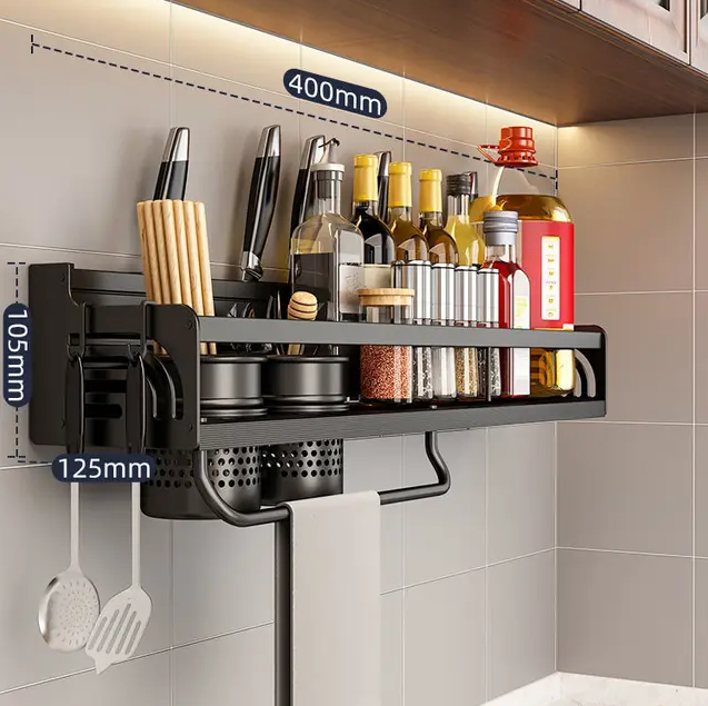 Étagère murale à épices et condiments de cuisine