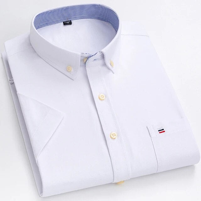 Camisa ligera a cuadros y rayas para hombre - 100% algodón