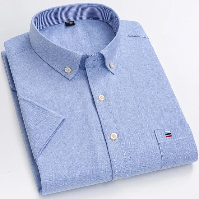 Camisa ligera a cuadros y rayas para hombre - 100% algodón