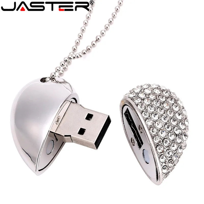 Collier Coeur USB Flash 2 en 1 - Jusqu'à 128GB
