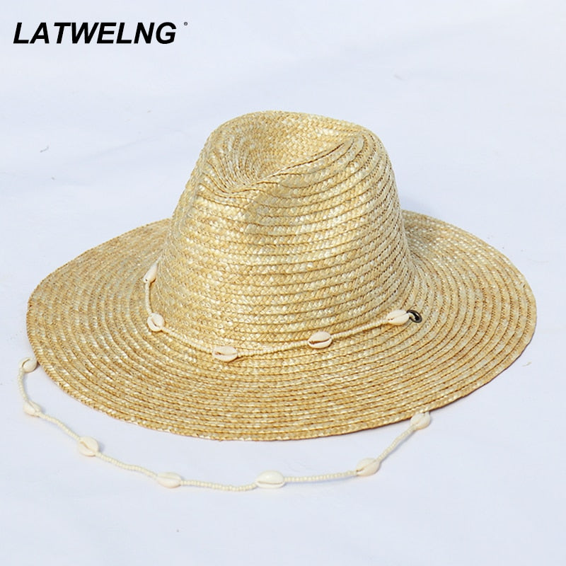 Chapeau de plage avec lanière coquillage - Collection 2023