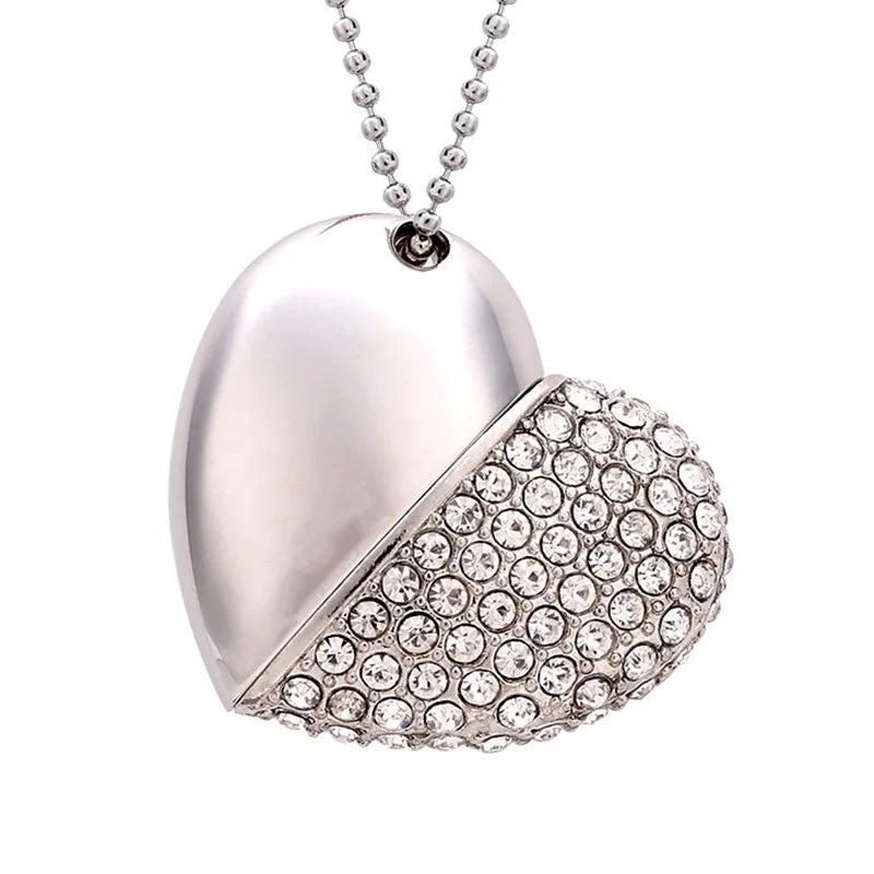 Collier Coeur USB Flash 2 en 1 - Jusqu'à 128GB
