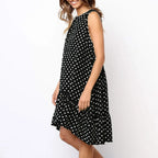 Mini robe en mousseline à pois pour femme