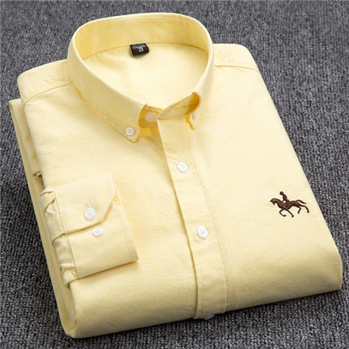 Men's long-sleeve Oxford cotton shirt