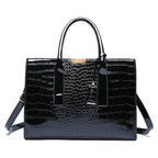 Ensemble Sac cabas croco avec porte-feuille et porte-carte