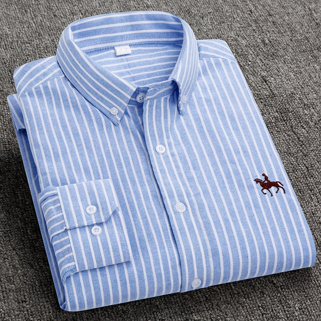 Men's long-sleeve Oxford cotton shirt