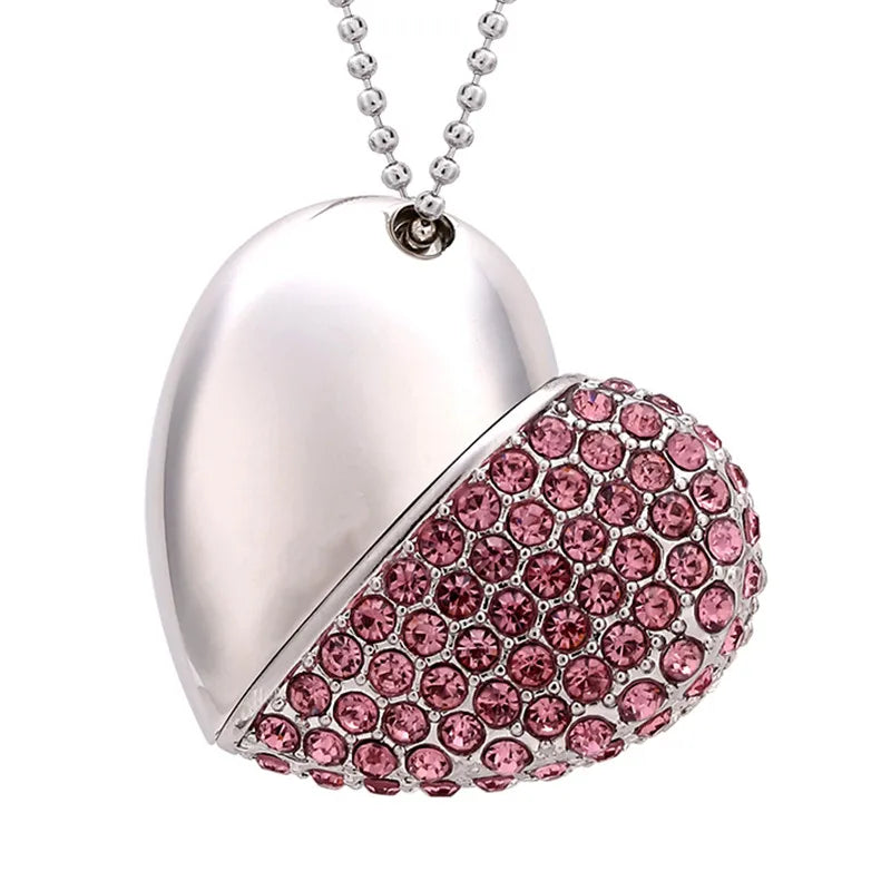 Collier Coeur USB Flash 2 en 1 - Jusqu'à 128GB