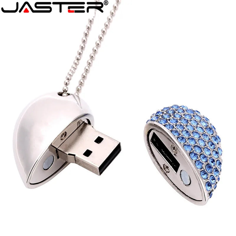 Collier Coeur USB Flash 2 en 1 - Jusqu'à 128GB