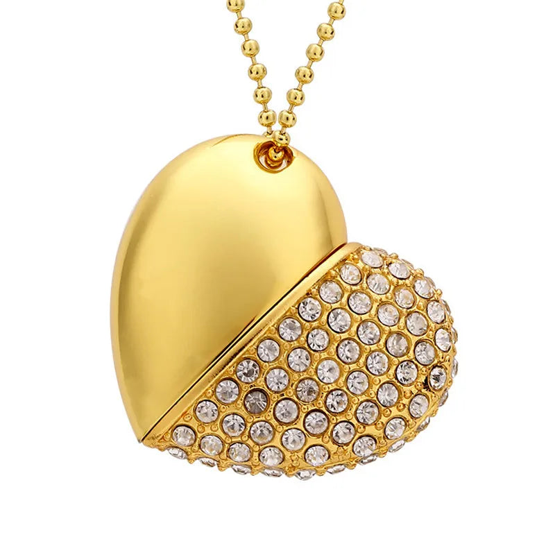 Collier Coeur USB Flash 2 en 1 - Jusqu'à 128GB