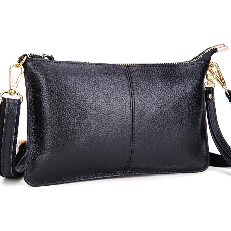 Mini Pochette bandoulière vintage en cuir véritable