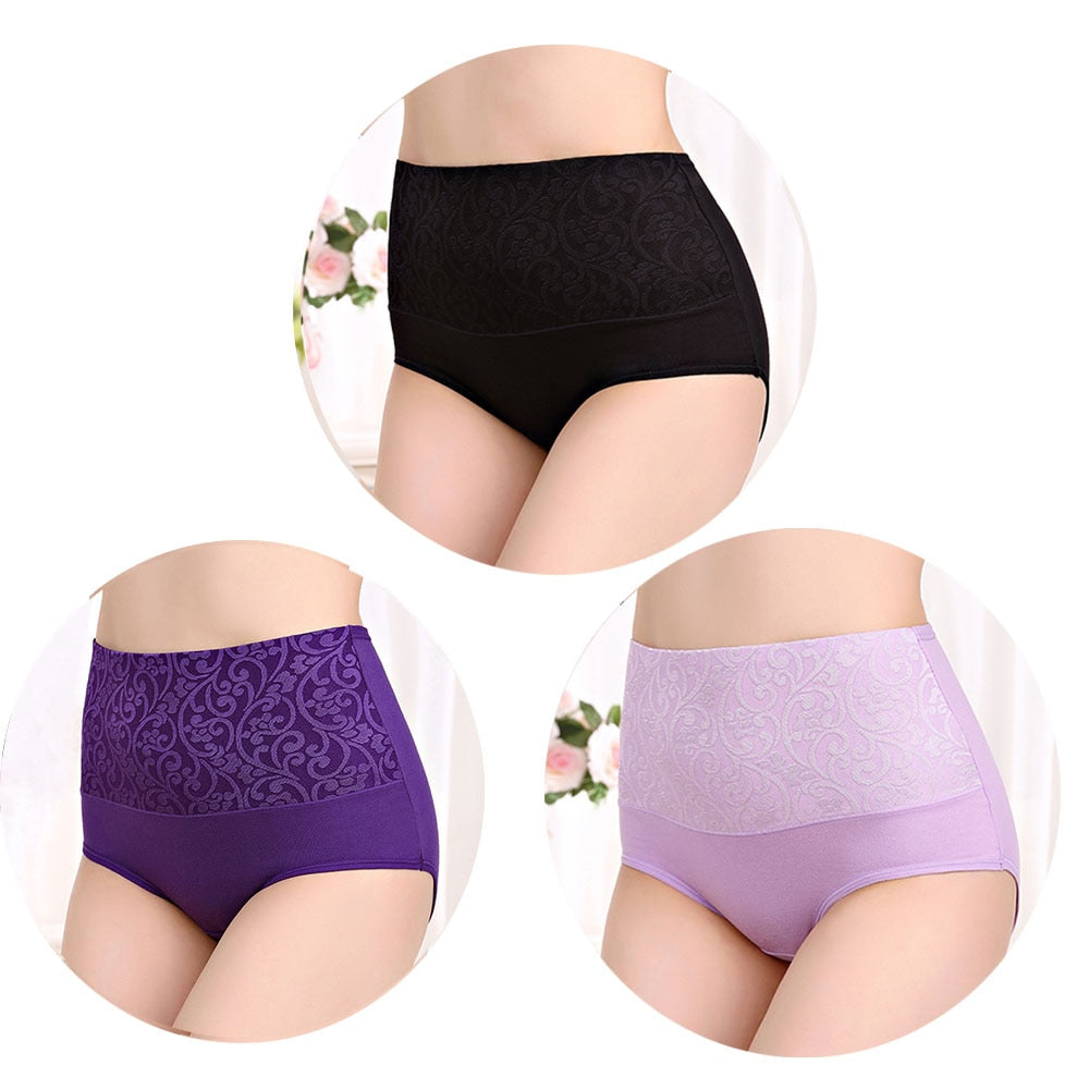 Paquete de 3 braguitas abdominales de algodón para mujer