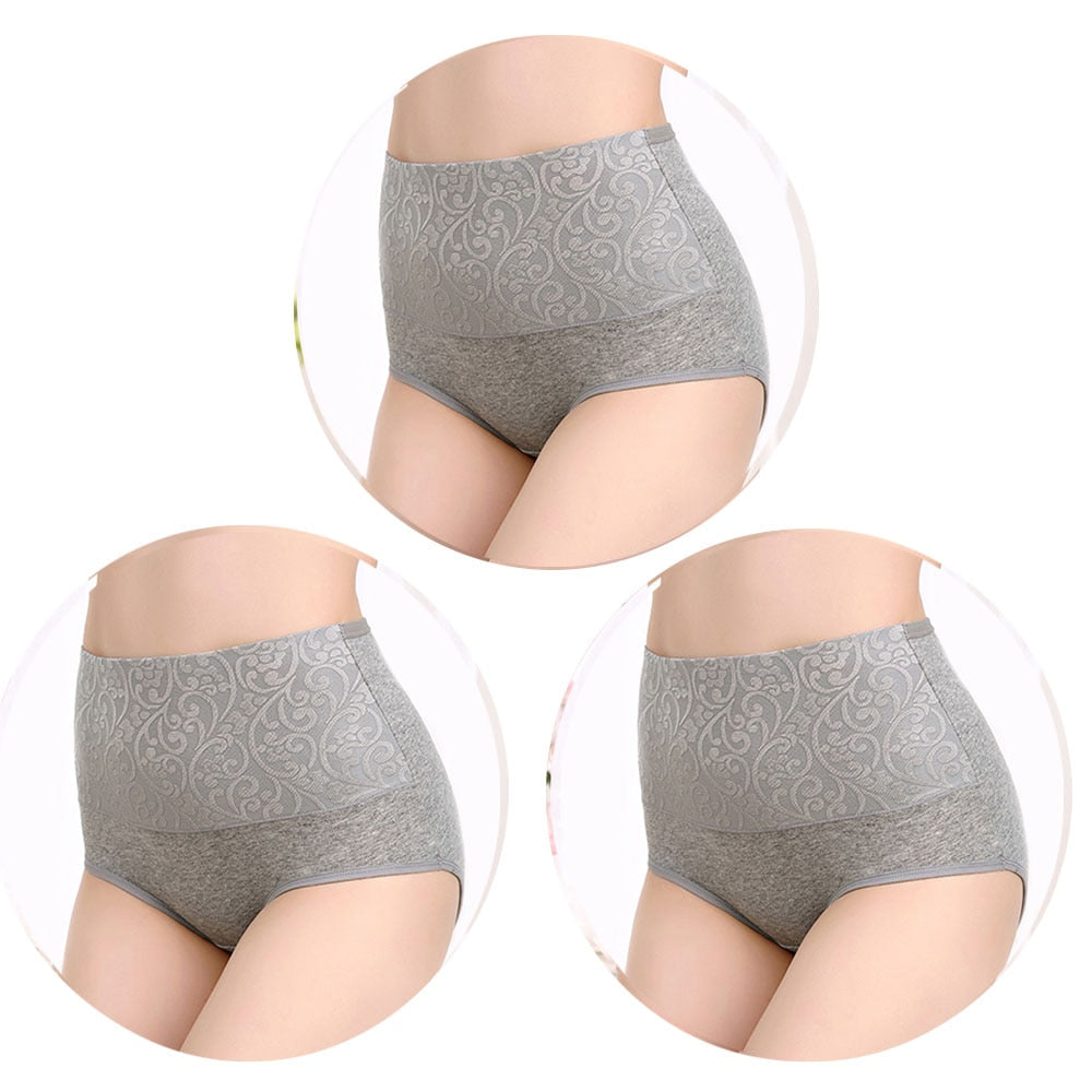 Paquete de 3 braguitas abdominales de algodón para mujer