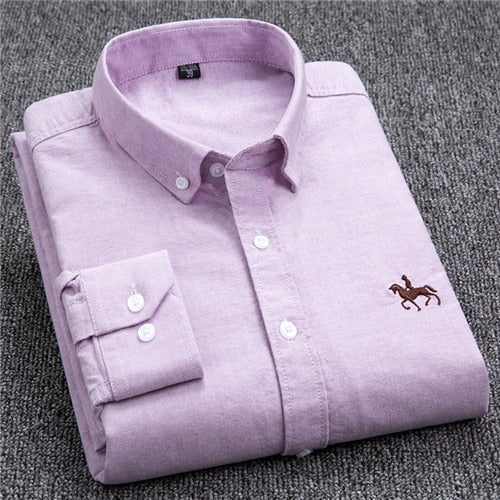 Men's long-sleeve Oxford cotton shirt