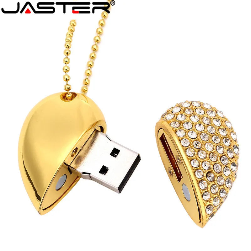 Collier Coeur USB Flash 2 en 1 - Jusqu'à 128GB