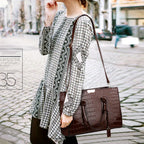 Ensemble Sac cabas croco avec porte-feuille et porte-carte