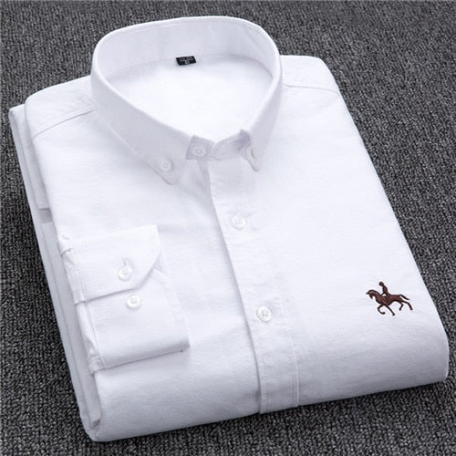 Men's long-sleeve Oxford cotton shirt