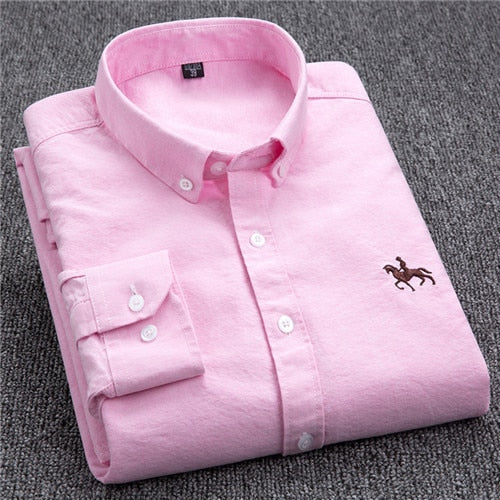Men's long-sleeve Oxford cotton shirt