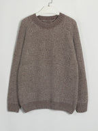 Pull épais tricoté côtelé à manches longues pour femme - Col
