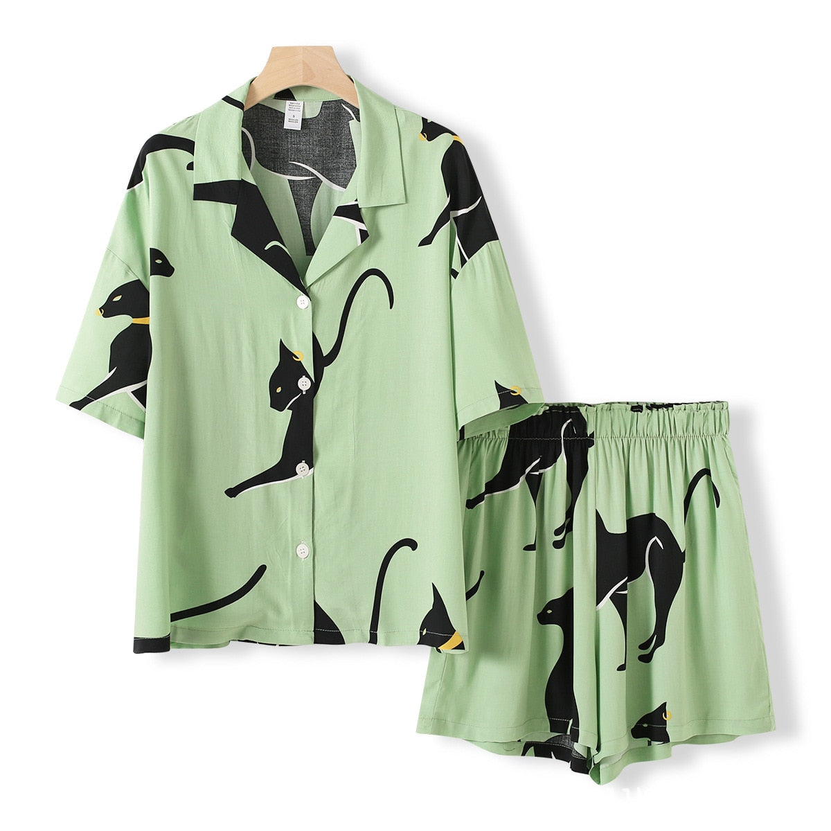 Pyjama Short en Viscose - Motif estival