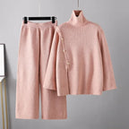 Ensemble Pull Col Montant Fendu et Pantalon Oversize