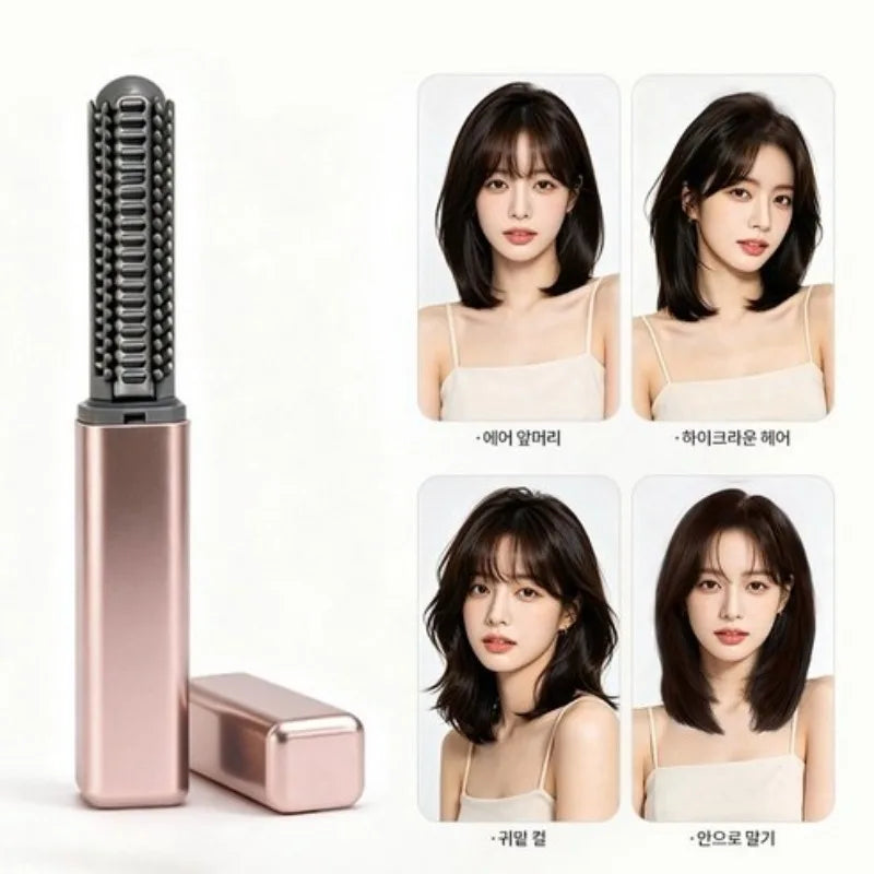 Mini Peigne Lissant Sans Fil – Fer à Lisser et Boucler Portable pour Frange et Coiffure
