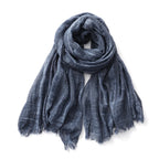 Foulard Rayée en Coton & Lin Douce et Chaude - Foulard Unisexe