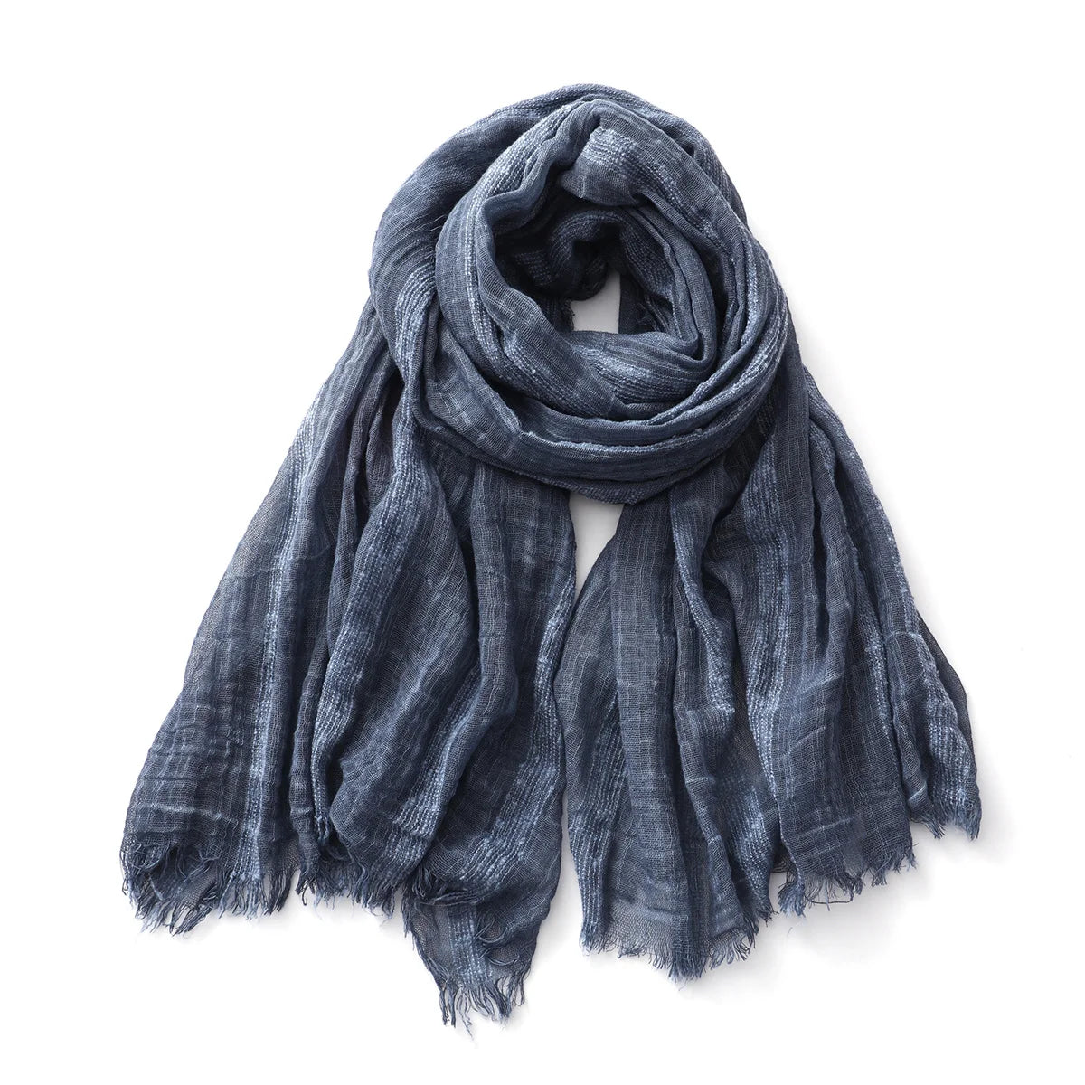 Foulard Rayée en Coton & Lin Douce et Chaude - Foulard Unisexe