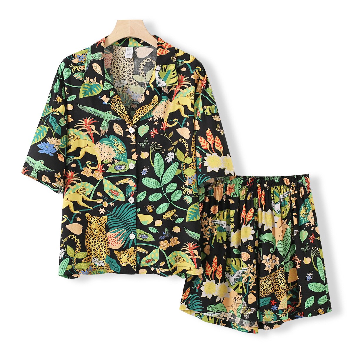 Pyjama Short en Viscose - Motif estival