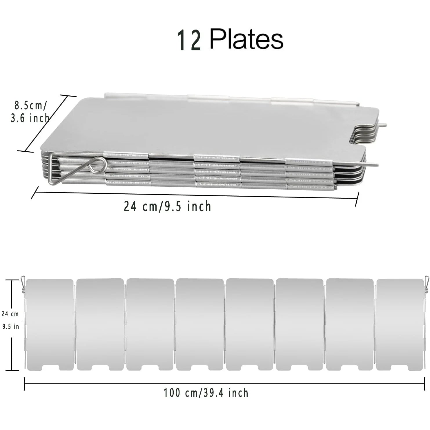 Paravientos Plegable de Aluminio para Cocina de Camping y BBQ