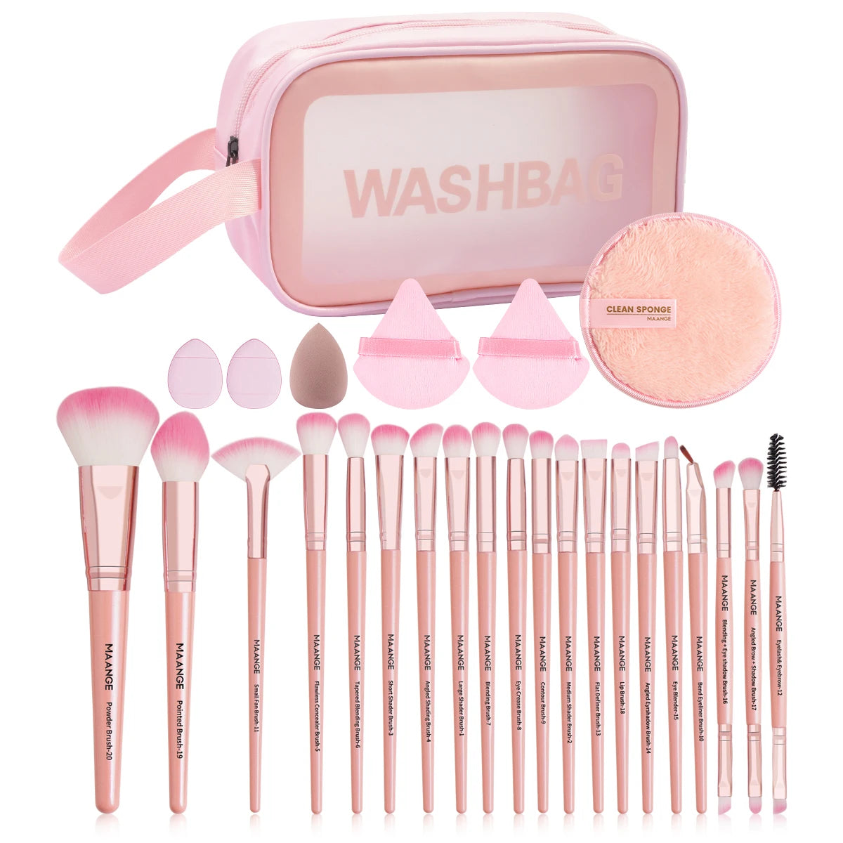 Kit Complet Maquillage Pinceaux & Éponges - 27 PCS