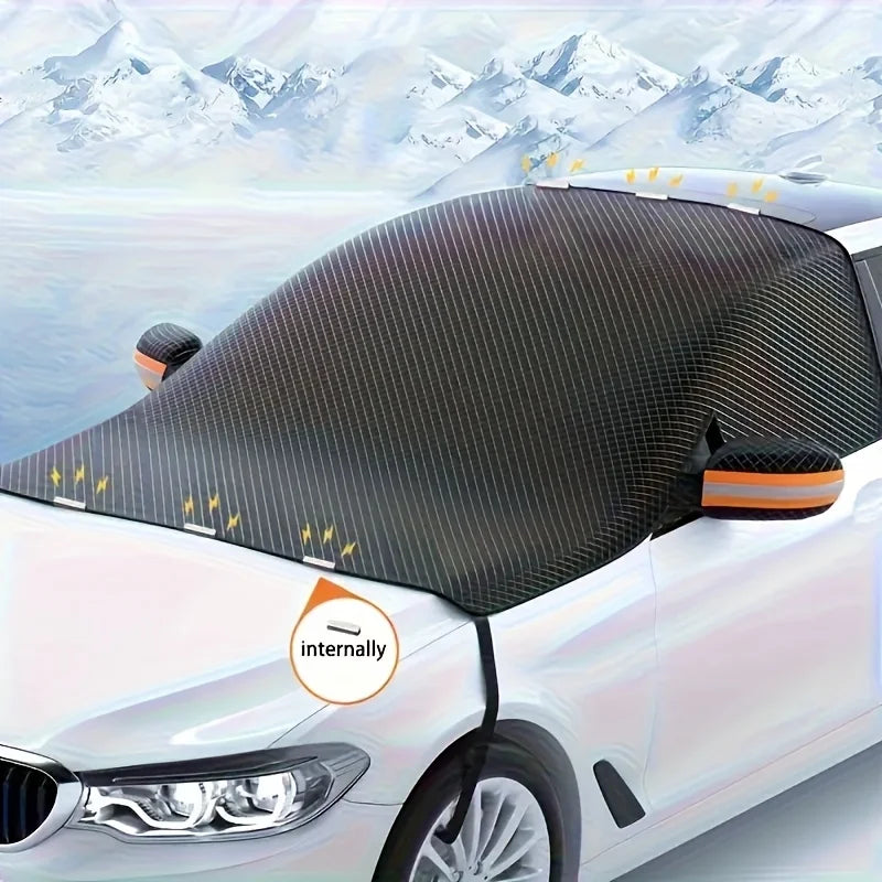 Housse de Pare-Brise Magnétique Anti-Neige & Anti-Gel avec Bandes Réfléchissantes – Voiture, SUV & Monospace