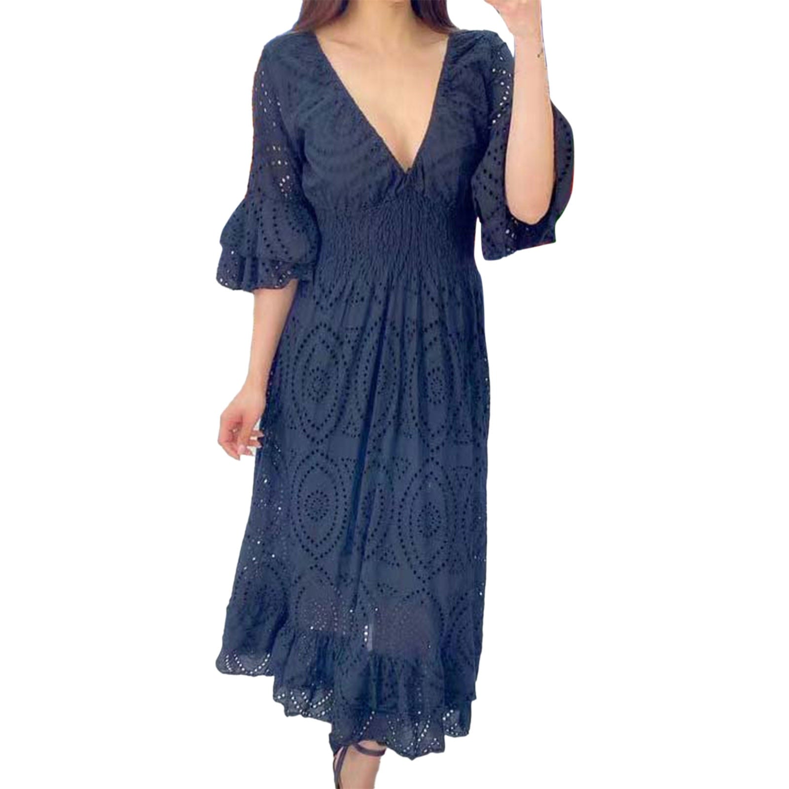 Robe brodée légère et respirante