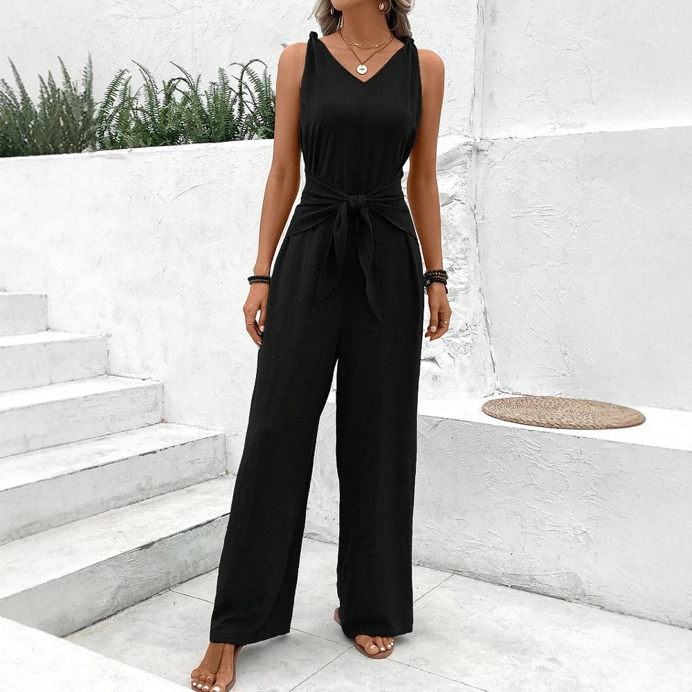 Combinaison Pantalon à Ceinture Nouer