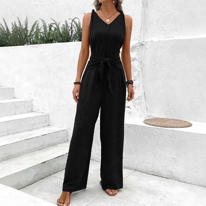 Combinaison Pantalon à Ceinture Nouer